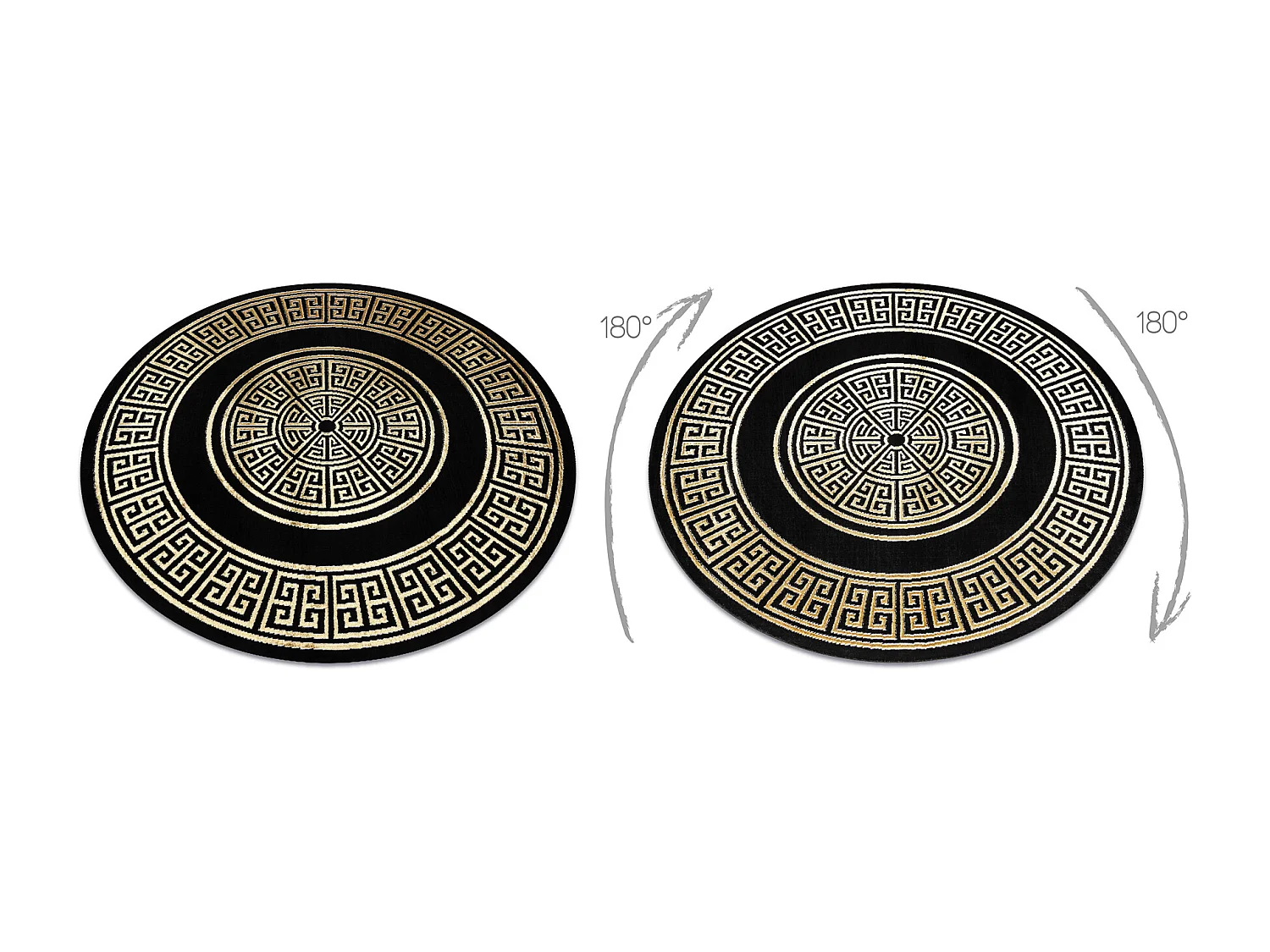 Teppich ALLURE 1968 Kreis Griechischer Schlüssel, Rahmen - Strukturel cercle 200 cm