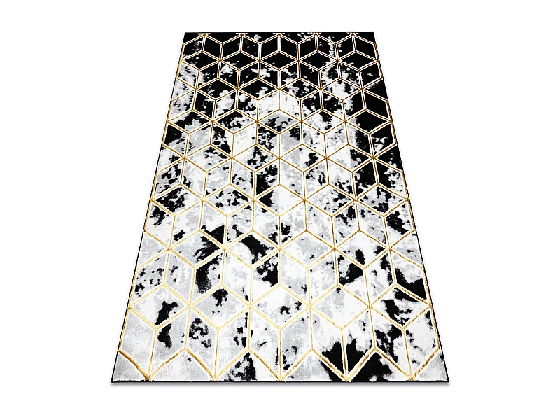 Tapete ALLURE 1966 Cubo 3D - Estrutural, elegante, glamour preto / our 200x290 cm