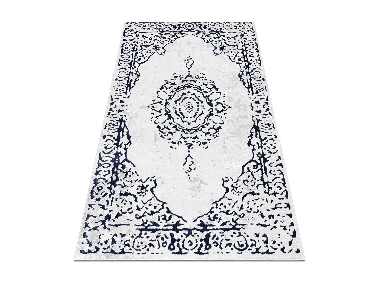 Dywan ALLURE 1961 Ornament, ramka - Strukturalny, stylowy, glamour bia 80x150 cm