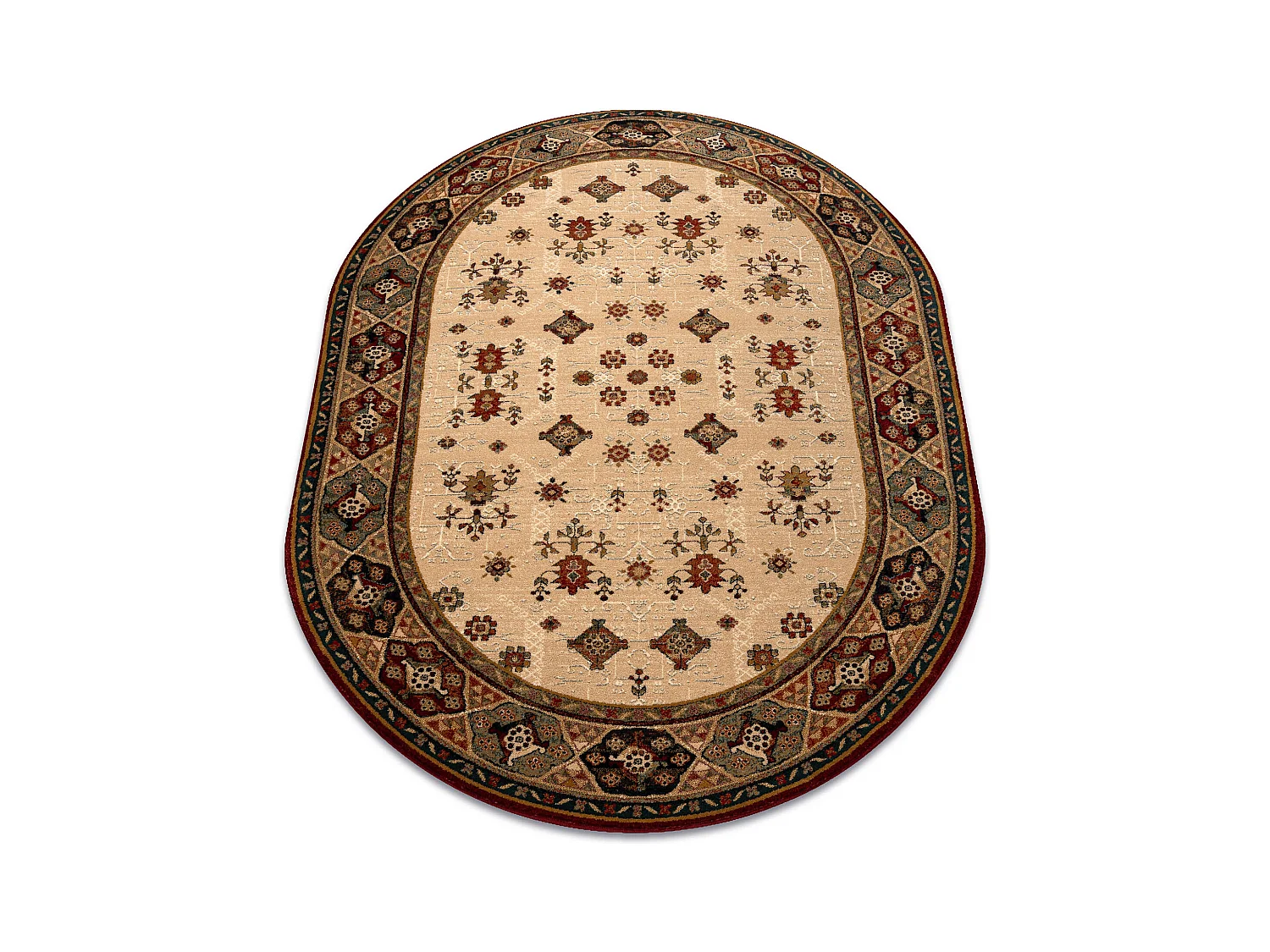 Tapis en laine OMEGA ovale TAROS oriental rudy 2 terre cuite 200x300 cm