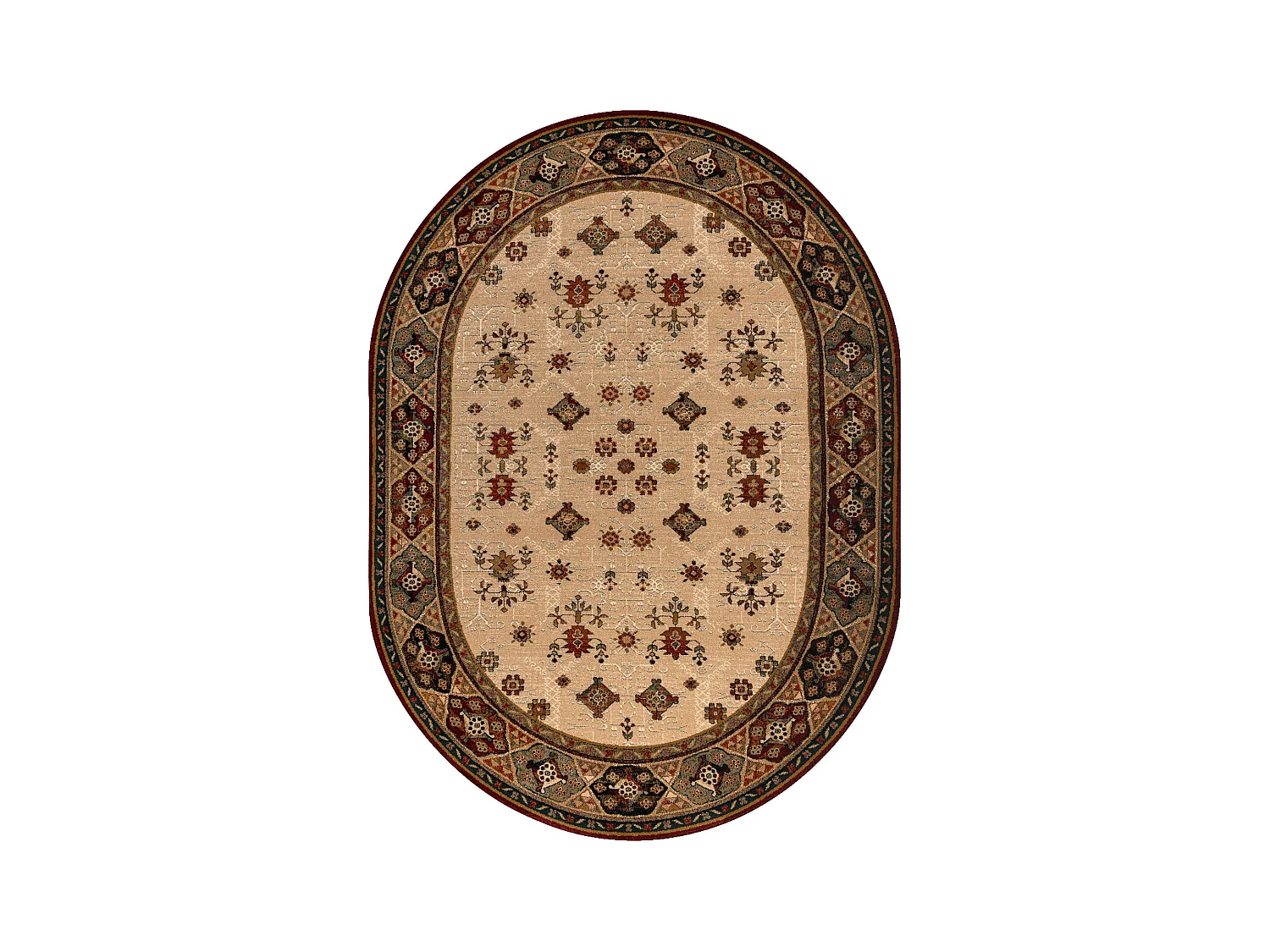 Tapis en laine OMEGA ovale TAROS oriental rudy 2 terre cuite 200x300 cm