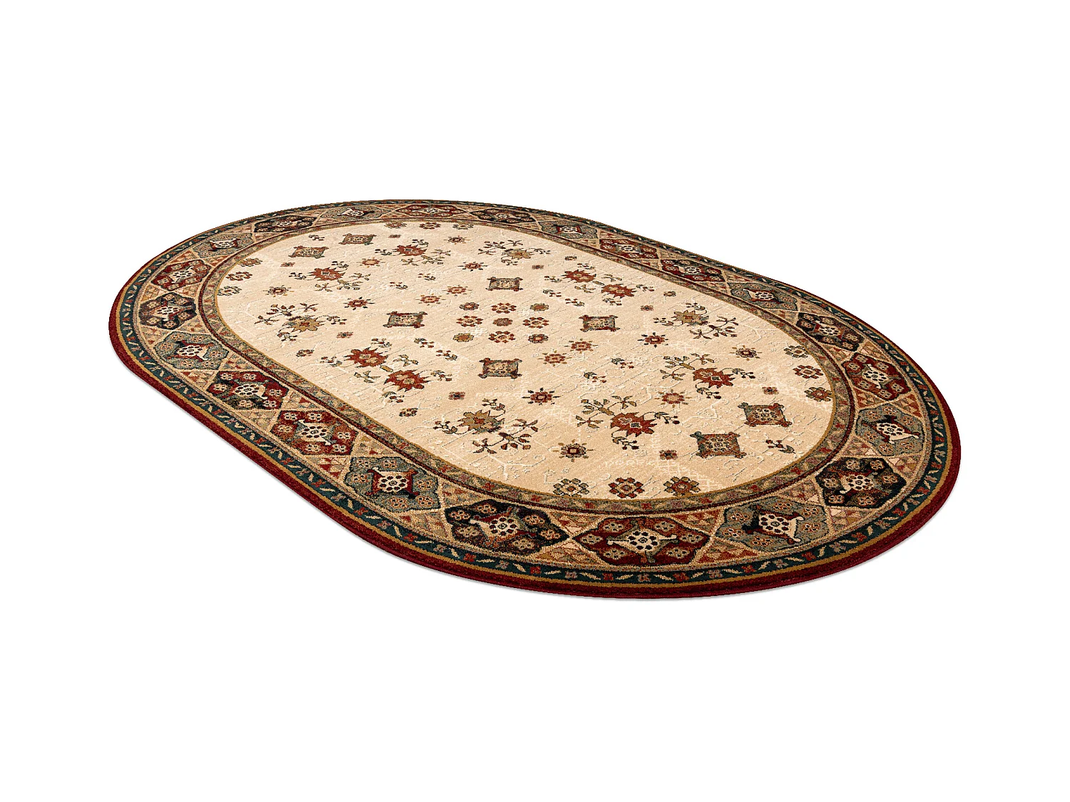 Tapis en laine OMEGA ovale TAROS oriental rudy 2 terre cuite 200x300 cm