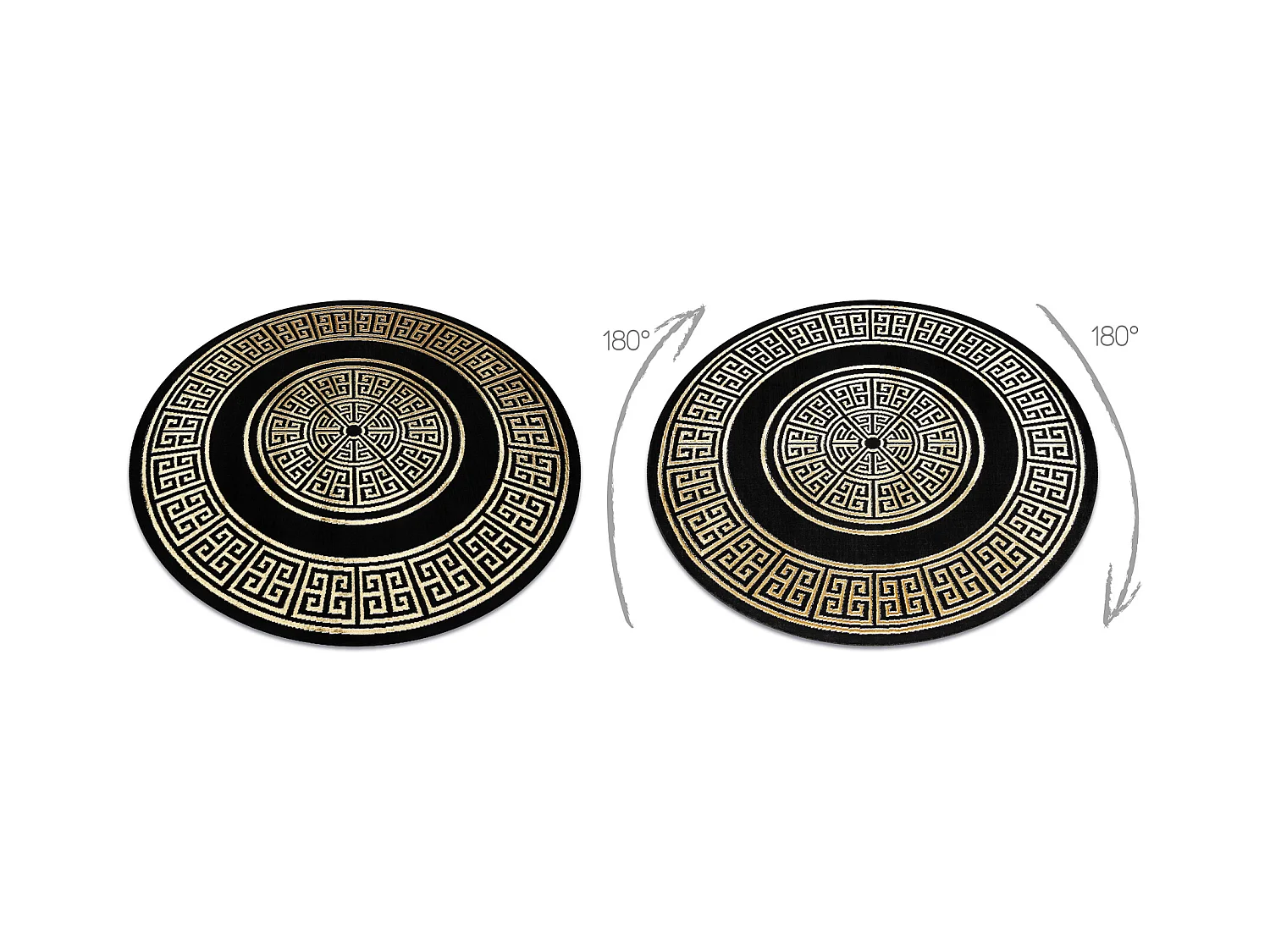 Teppich ALLURE 1968 Kreis Griechischer Schlüssel, Rahmen - Strukturel cercle 100 cm