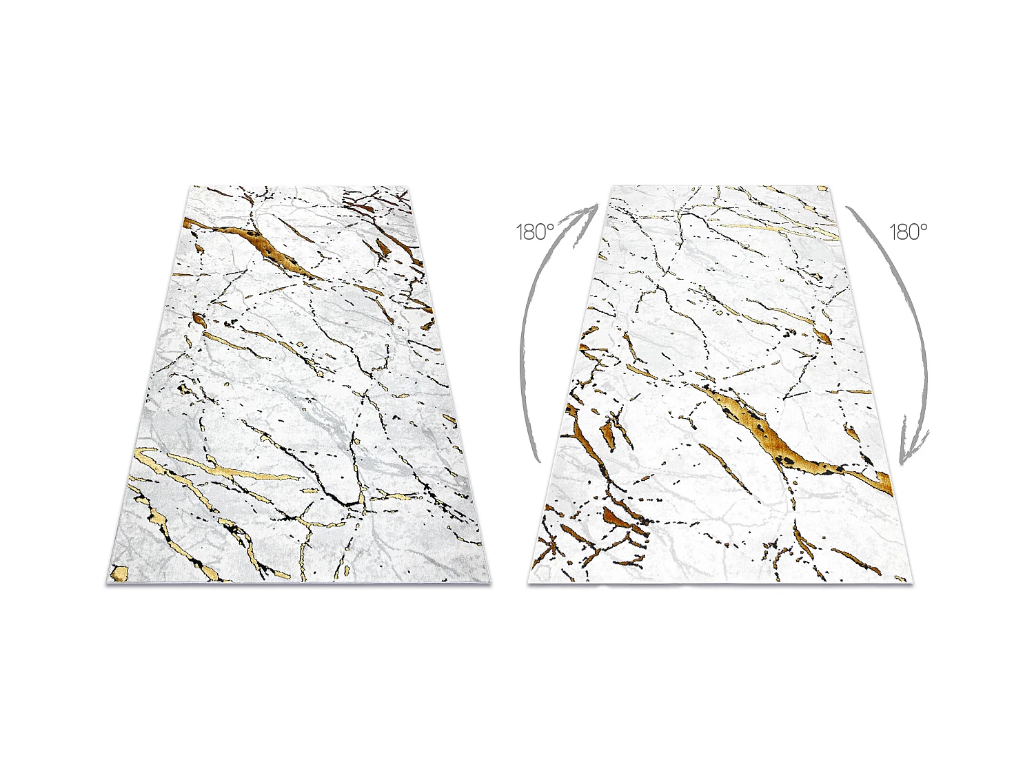 Teppich ALLURE 1963 Marmor - Strukturell, stilvoll, glamourös weiß / 140x190 cm