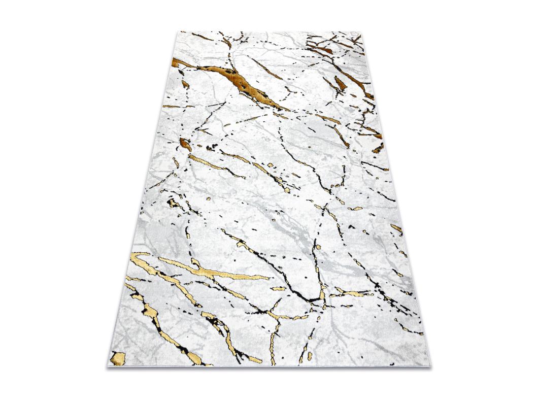 Tapis ALLURE 1963 Marbre - Structurel, élégant, glamour blanc / L'or 140x190 cm