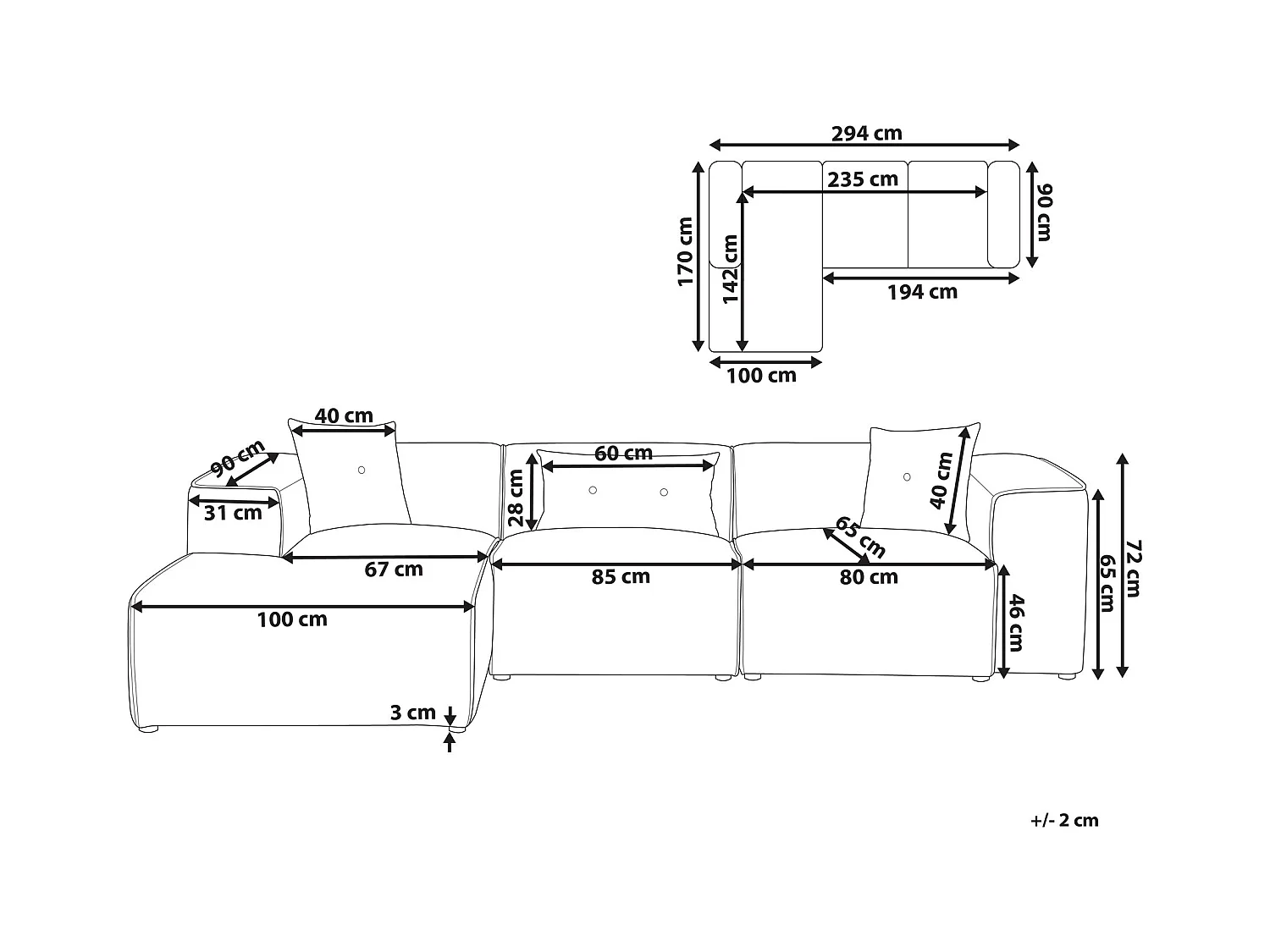 Divano angolare DOLVA Ciniglia Verde scuro 3 posti Lato destro