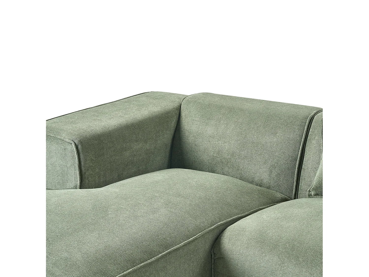 Canapé d'angle 3 places DOLVA Tissu chenille Vert foncé Côté droit