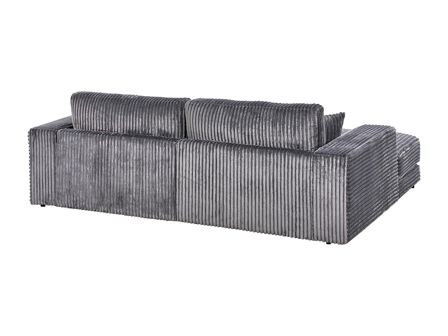 Canapé d'Angle à gauche Minimaliste en Velours Côtelé 3 Places avec Coussins Supplémentaires Gris Foncé Lofoten