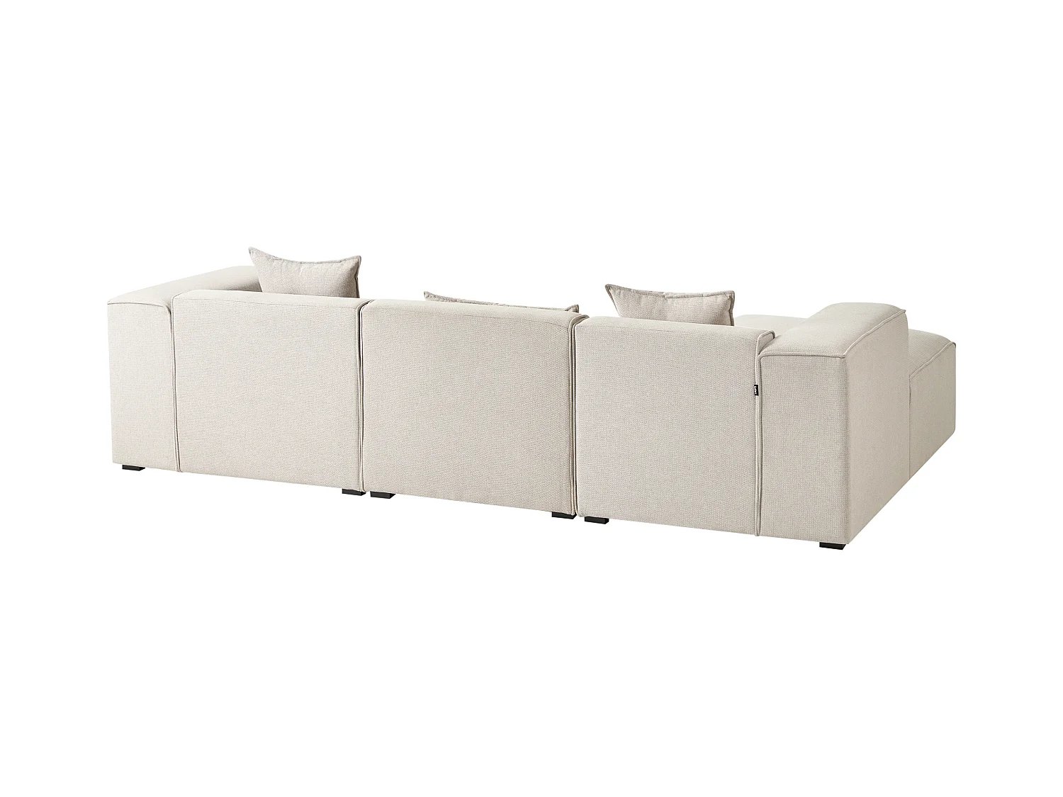 Canapé d'angle 3 places DOLVA Tissu Beige clair Côté droit