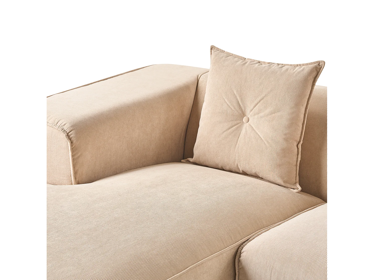 Hoekbank DOLVA Corduroy Beige 3-zitter Rechterzijde