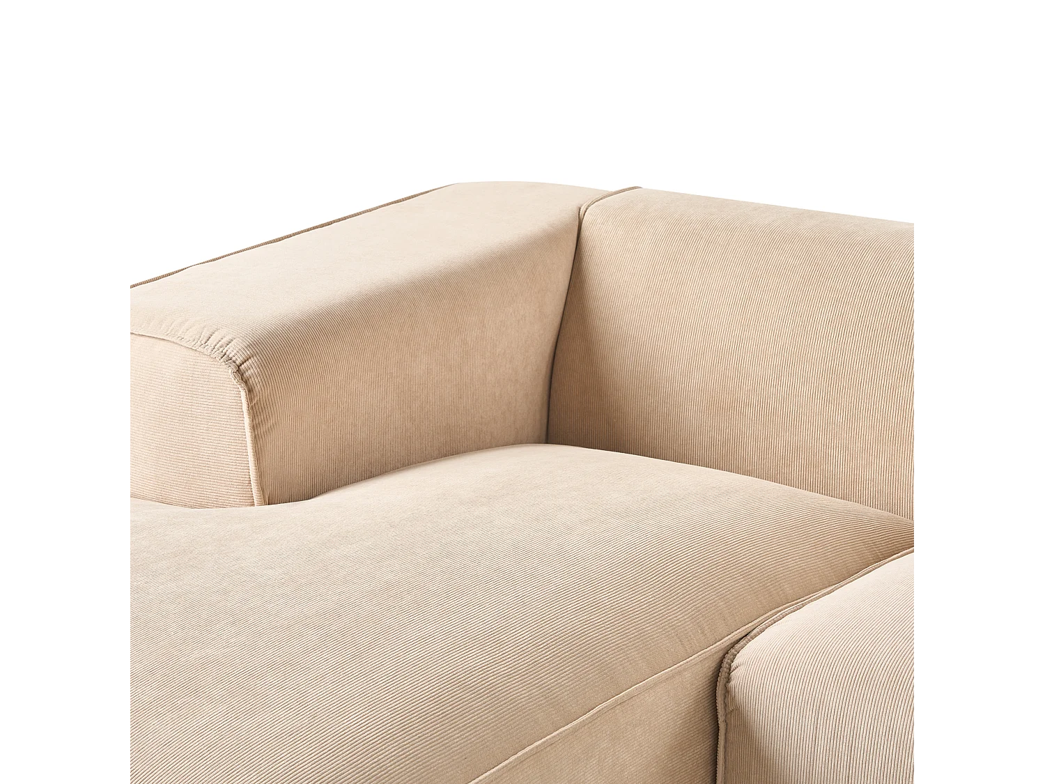 Hoekbank DOLVA Corduroy Beige 3-zitter Rechterzijde