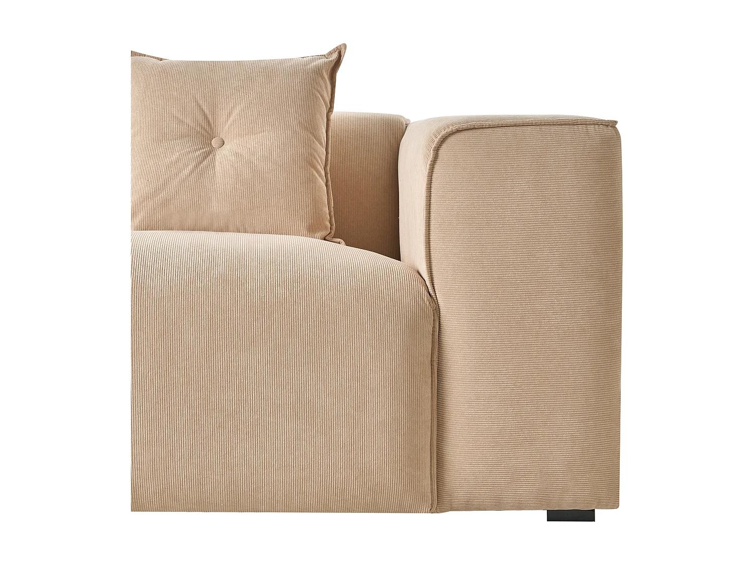 Canapé d'angle 3 places DOLVA Velours côtelé Beige Côté droit