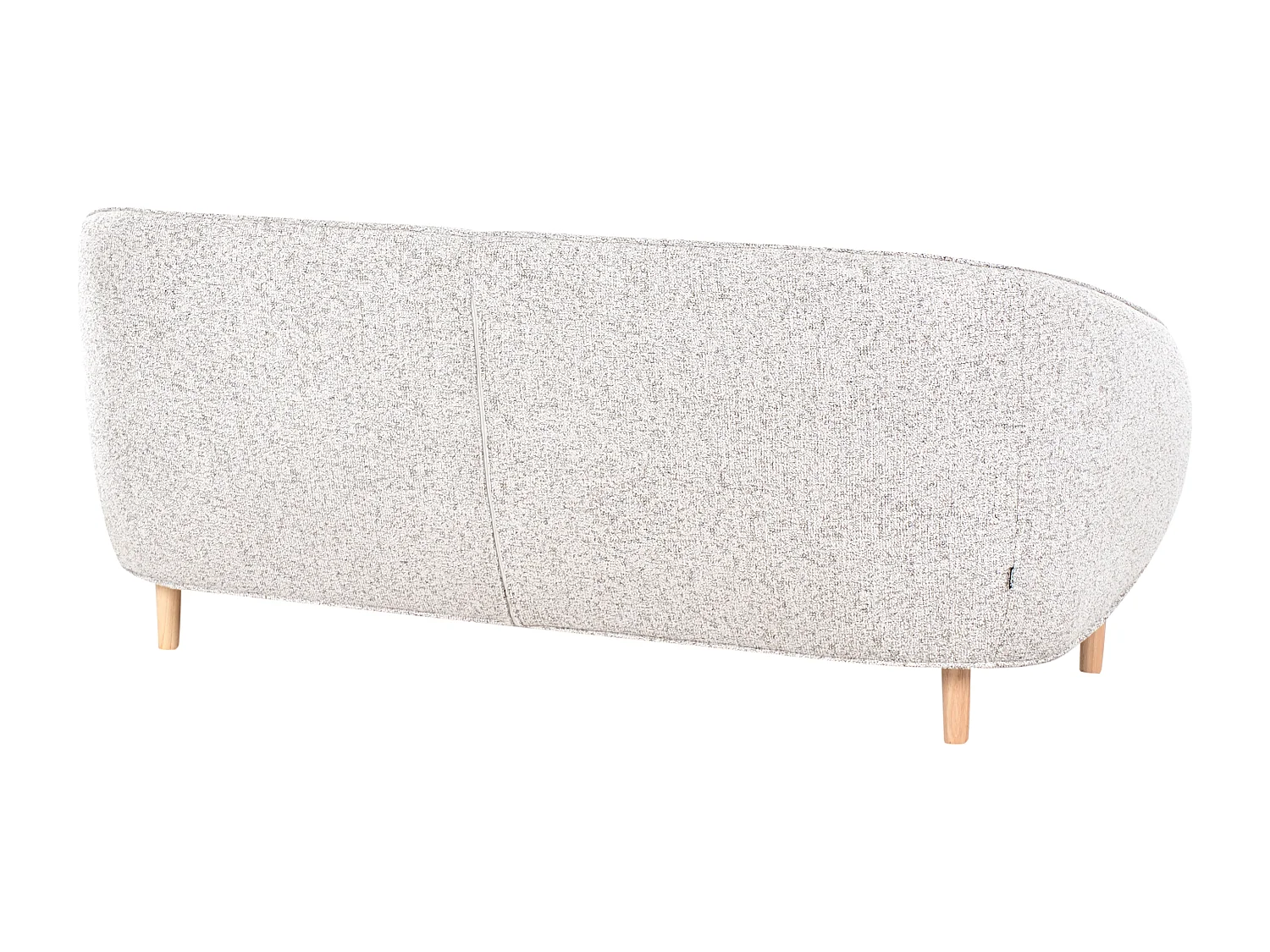 3-Sitzer Sofa hellbeige meliert mit abgerundeter Lehne 2 Kissen Holzbeine Umea