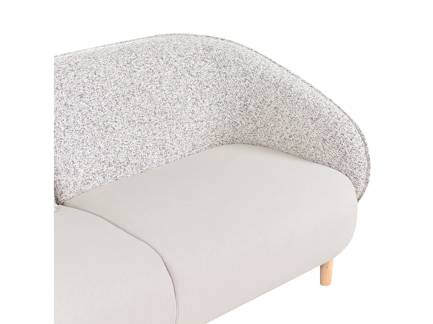 3-Sitzer Sofa hellbeige meliert mit abgerundeter Lehne 2 Kissen Holzbeine Umea