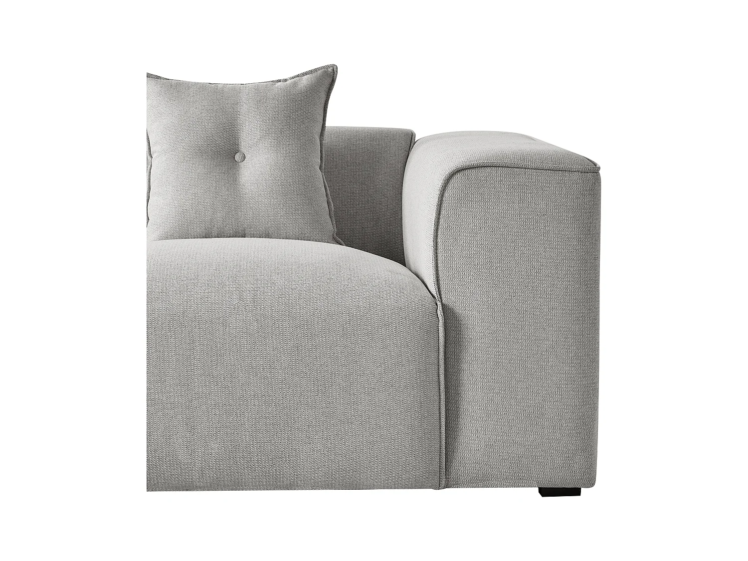 Hoekbank DOLVA Stof Lichtgrijs 3-zitter Rechterzijde