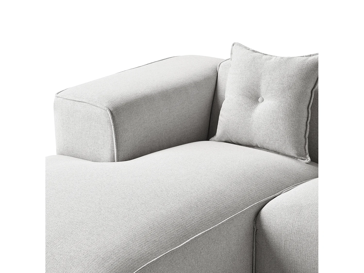 Hoekbank DOLVA Stof Lichtgrijs 3-zitter Rechterzijde