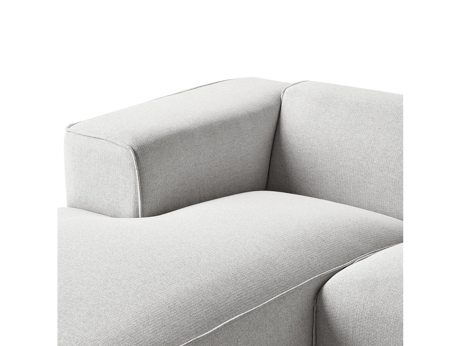 Hoekbank DOLVA Stof Lichtgrijs 3-zitter Rechterzijde