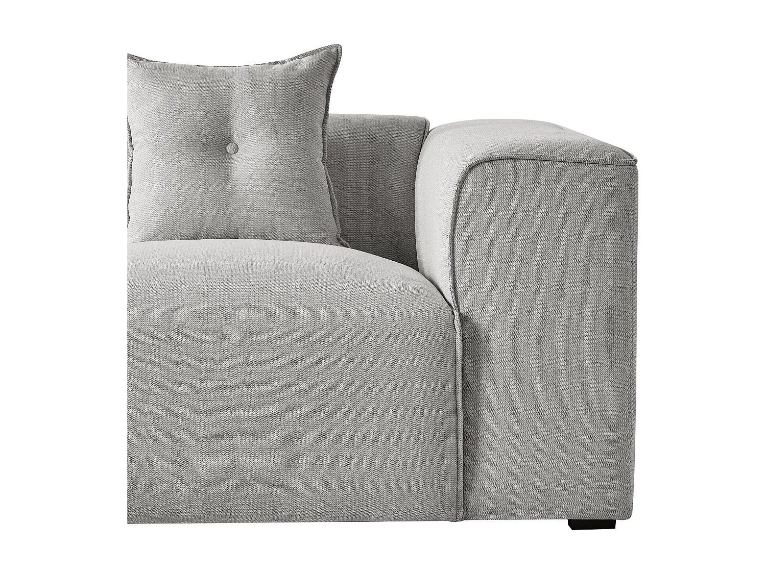 Modernes Ecksofa in Hellgrau mit 3 Zierkissen Stoffbezug Eckcouch rechts Dolva