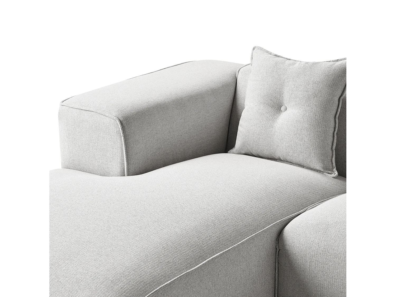 Hoekbank DOLVA Stof Lichtgrijs 3-zitter Rechterzijde