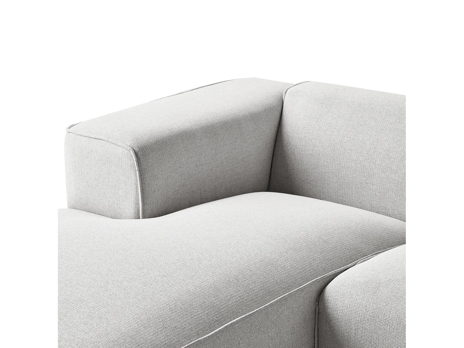 Hoekbank DOLVA Stof Lichtgrijs 3-zitter Rechterzijde