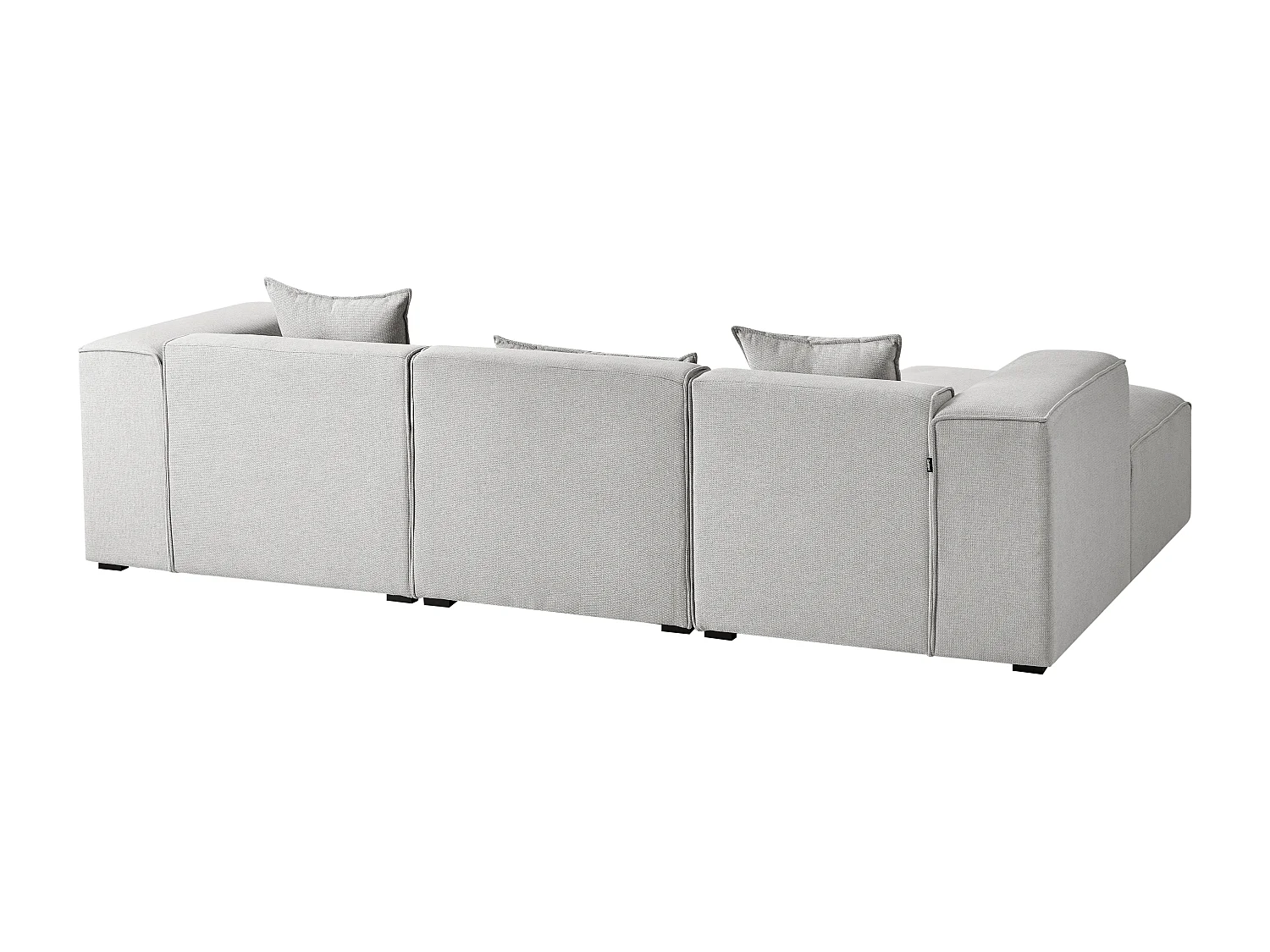 Canapé d'angle DOLVA Tissu Gris clair 3 places Côté droit