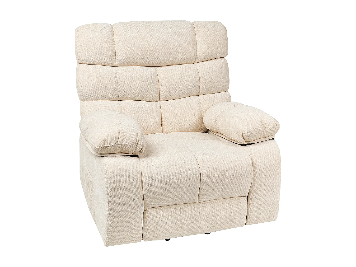 Fauteuil inclinable électrique ARES Repose-pieds inclus Tissu Beige clair