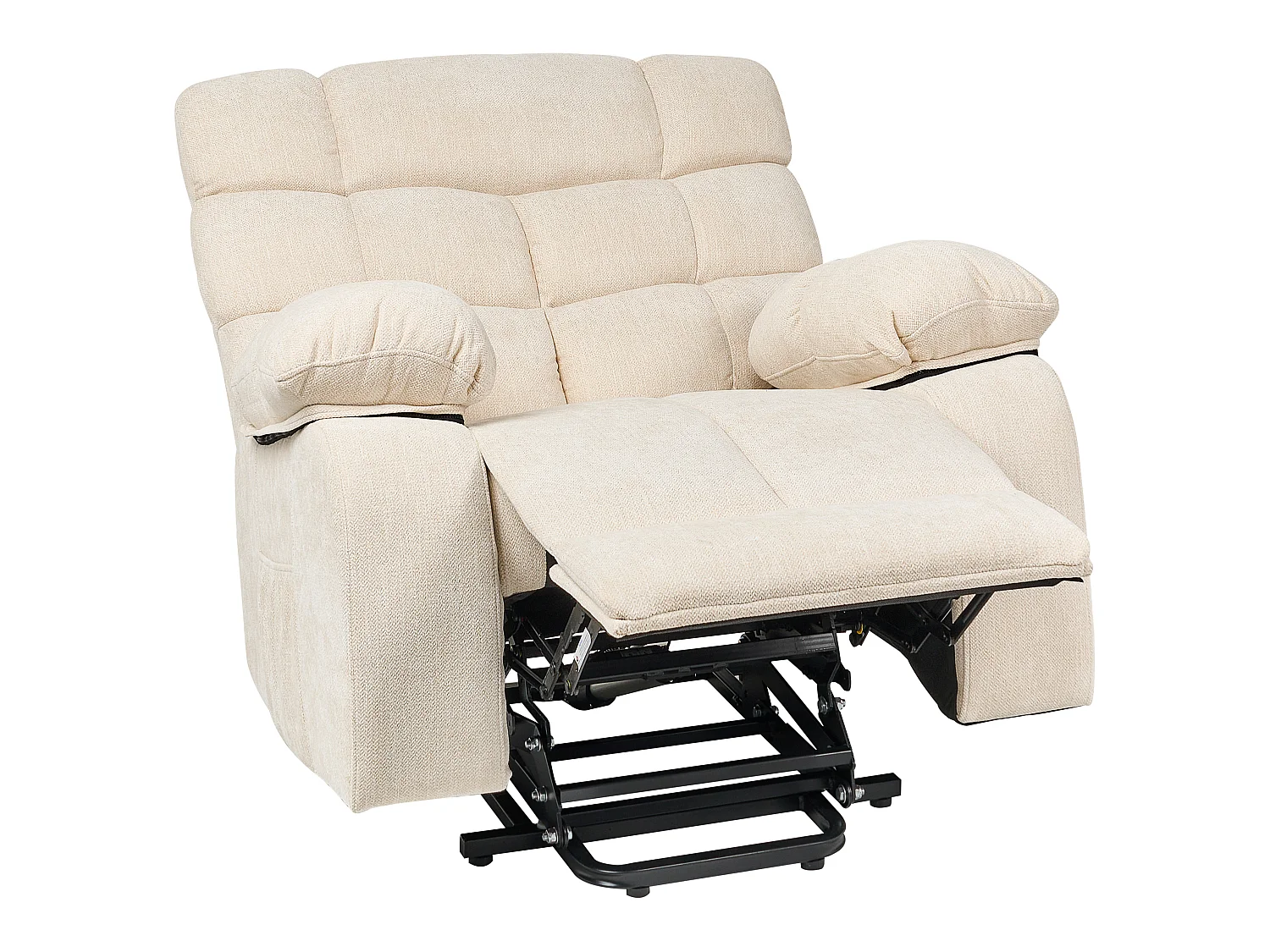 Electric Recliner Chair ARES with Footrest Fabric Light Beige