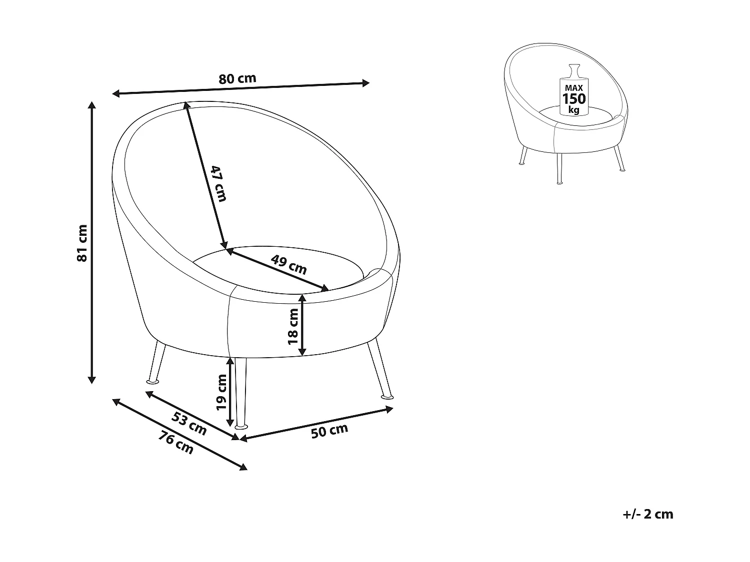Fauteuil LANGA Velours Taupe