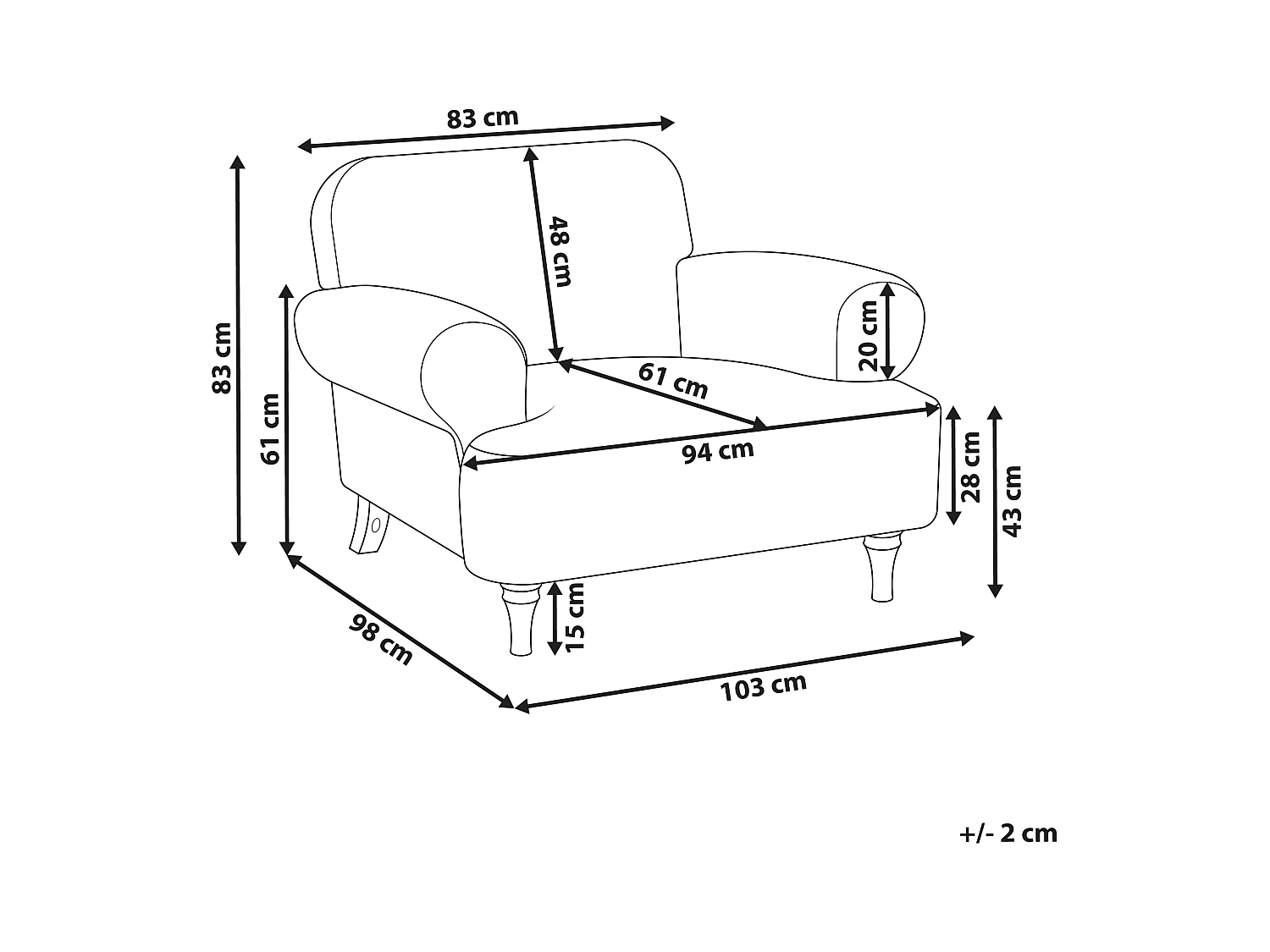 Fauteuil KIBERG Tissu Beige clair