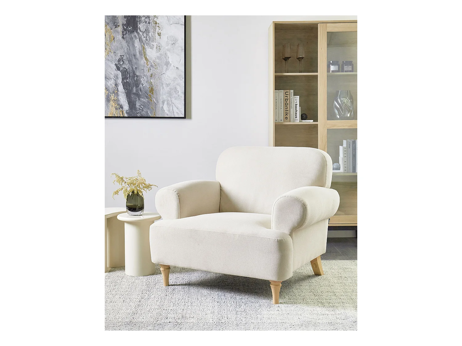 Fauteuil KIBERG Tissu Beige clair