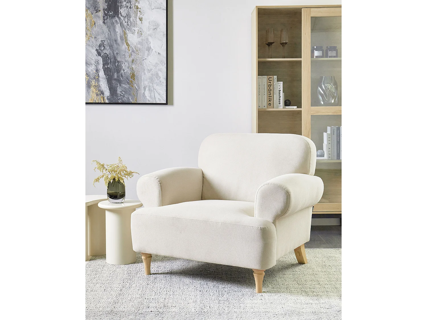 Fauteuil KIBERG Tissu Beige clair