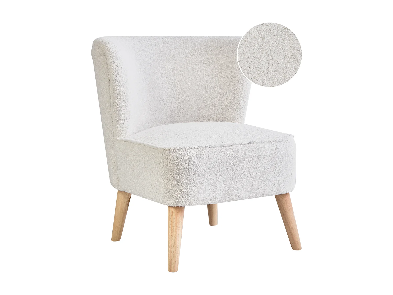 Sessel ALVEN Bouclé Cremeweiss