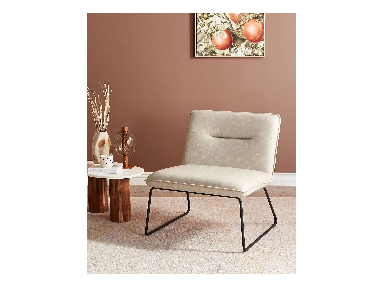 Fauteuil COTULLA Cuir PU Beige clair