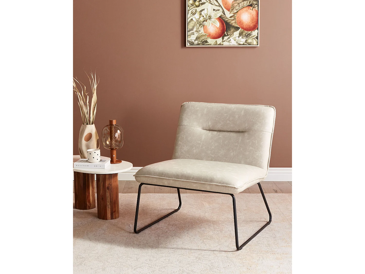 Sessel COTULLA Kunstleder Hellbeige