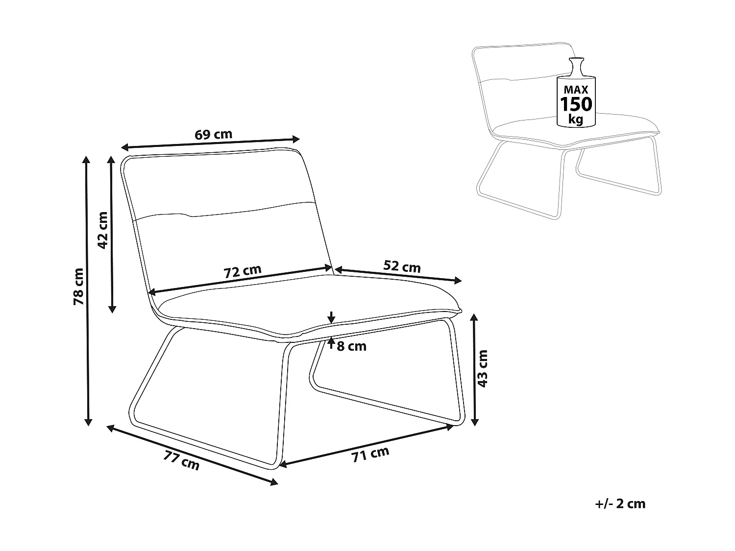 Sessel COTULLA Kunstleder Hellbeige