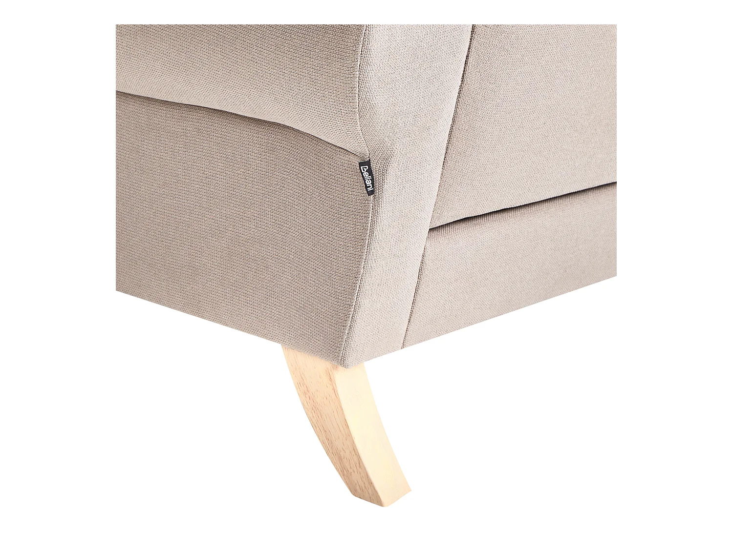 Sessel Stoff beige taupe mit Armlehnen helle Holzbeine gedrechselt Retro Kiberg