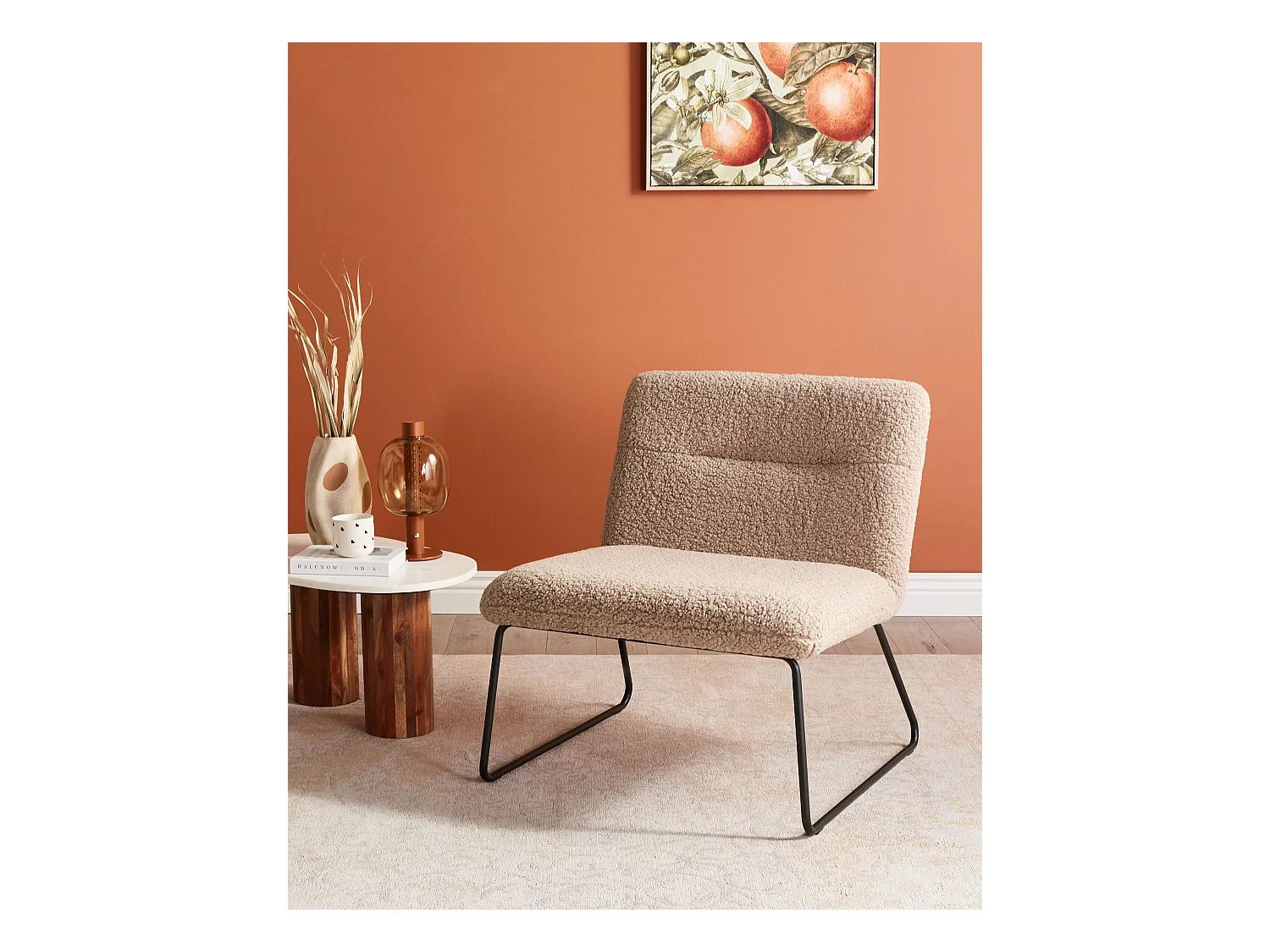 Fotel COTULLA Boucle Beżowy