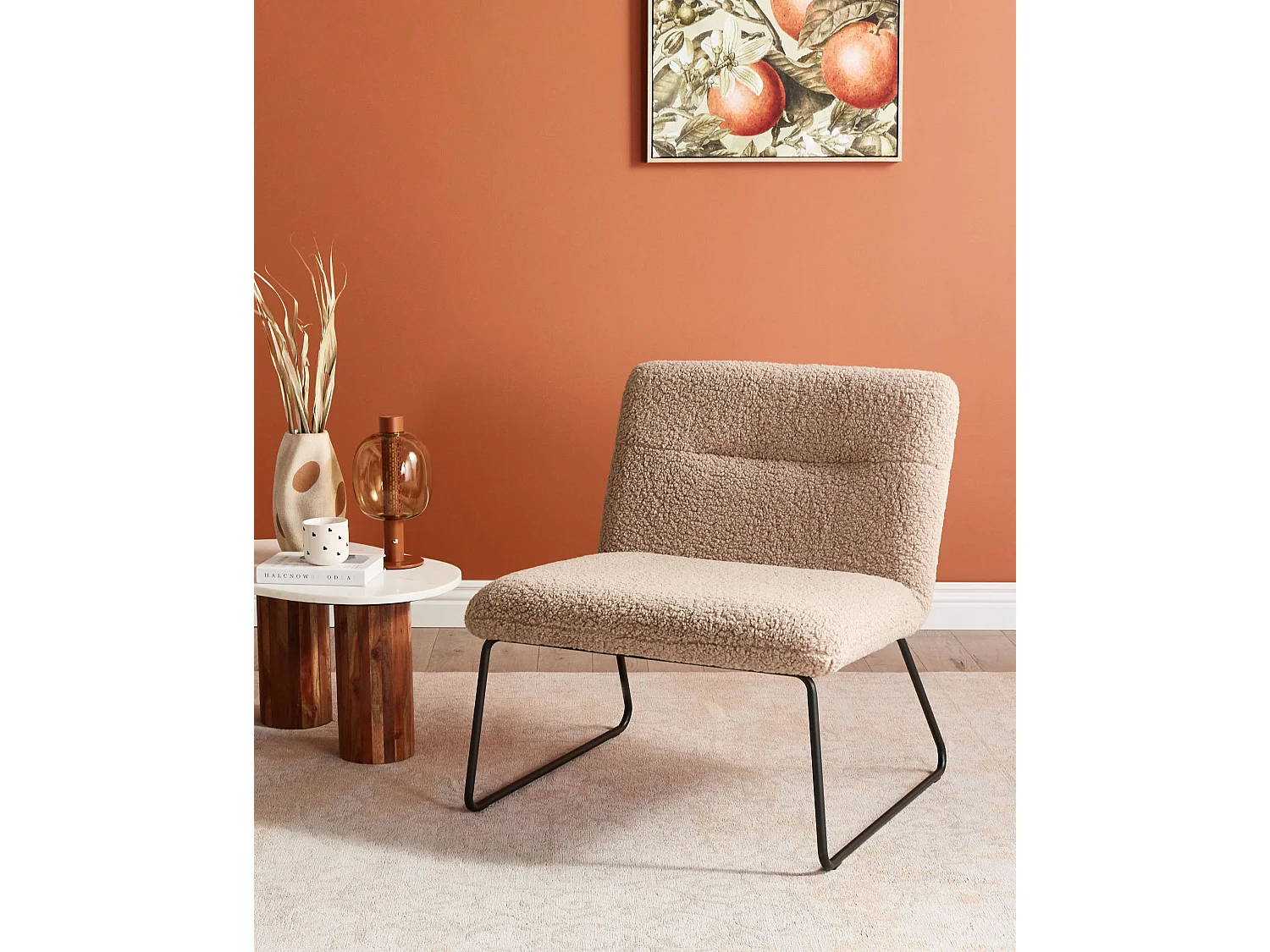 Fauteuil COTULLA Bouclé Beige