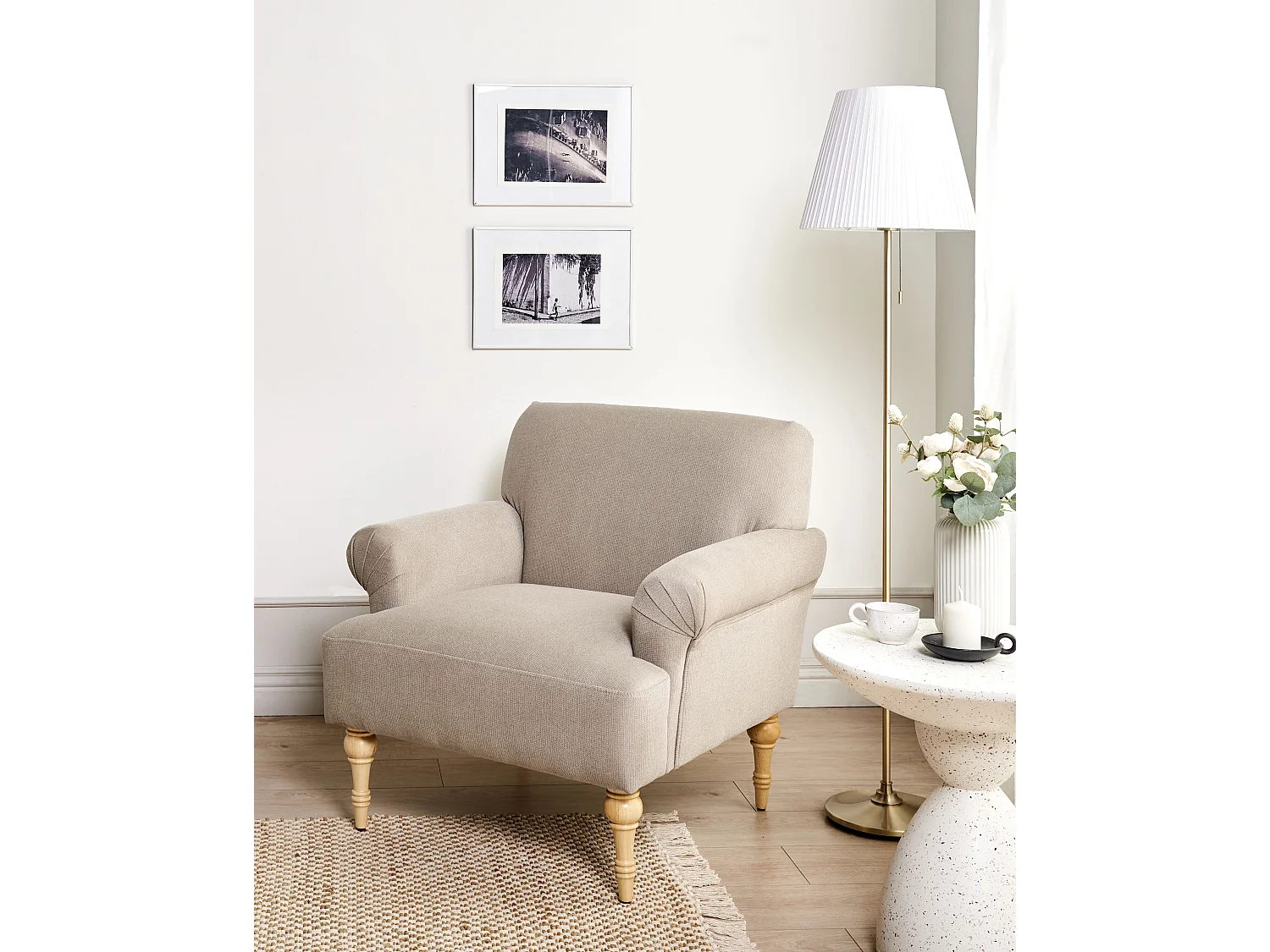 Fauteuil FREDROS Tissu Taupe