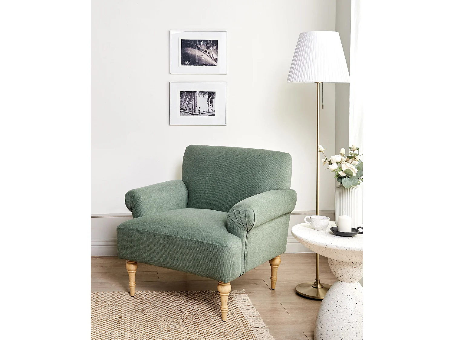 Fauteuil FREDROS Tissu Vert clair