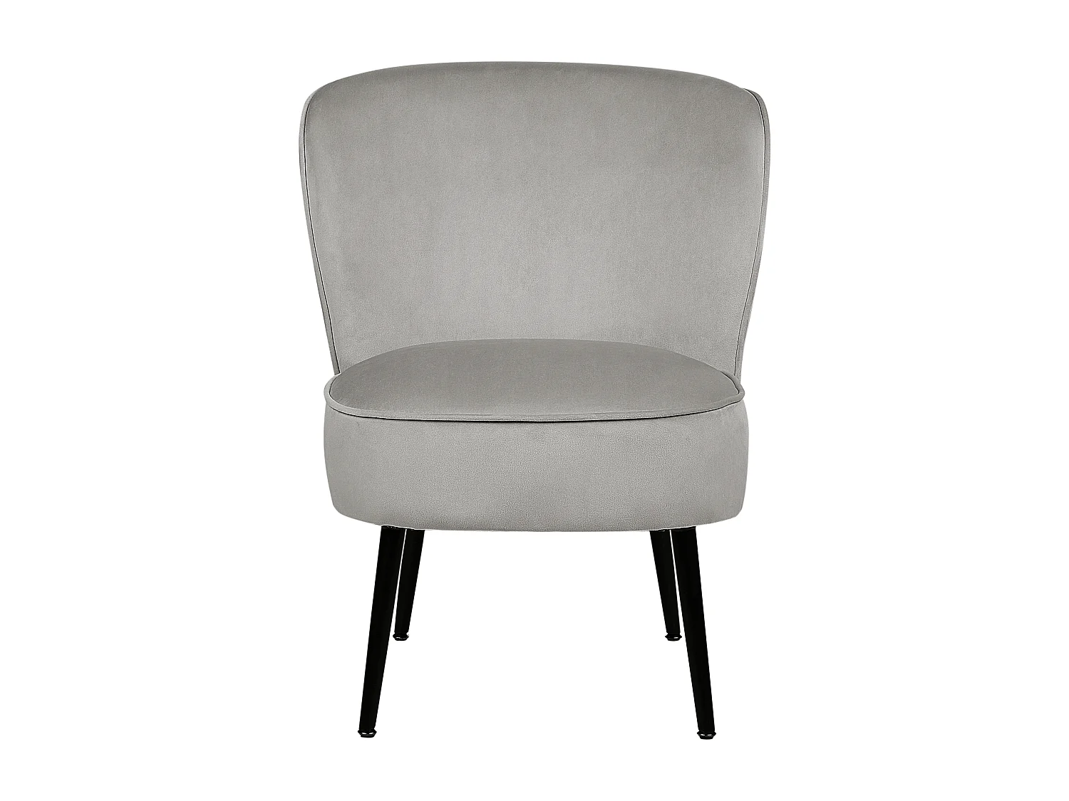 Bequemer Sessel aus Samtstoff grau hellgrau / schwarz elegant modern Voss