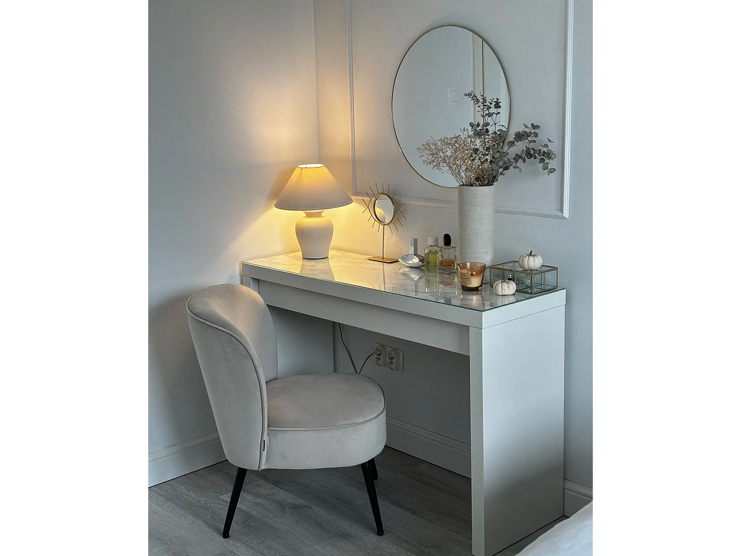 Fauteuil VOSS Velours Gris clair