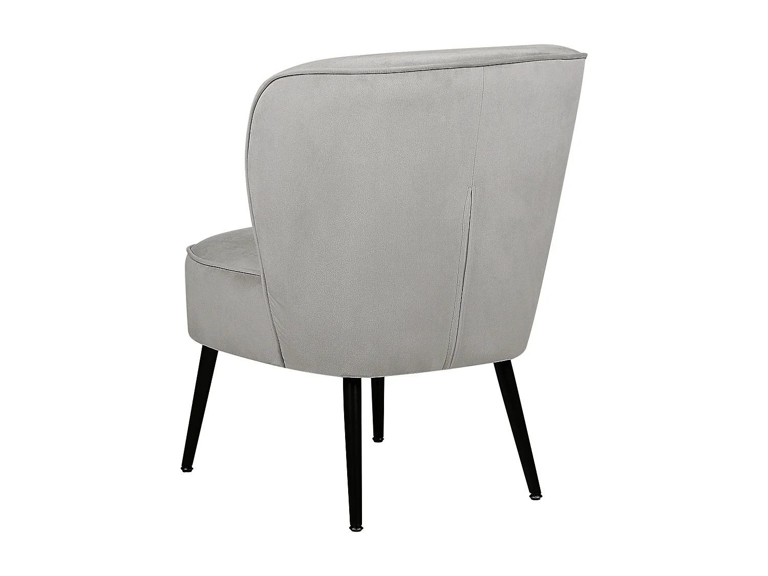 Bequemer Sessel aus Samtstoff grau hellgrau / schwarz elegant modern Voss