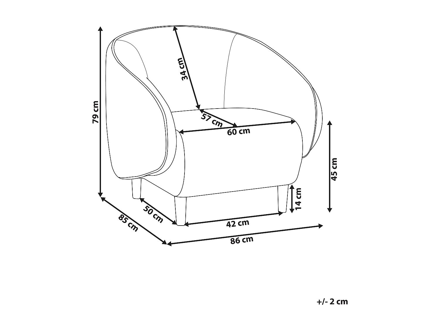 Sessel hellbeige meliert mit abgerundeter Lehne helle Holzbeine Retro Umea