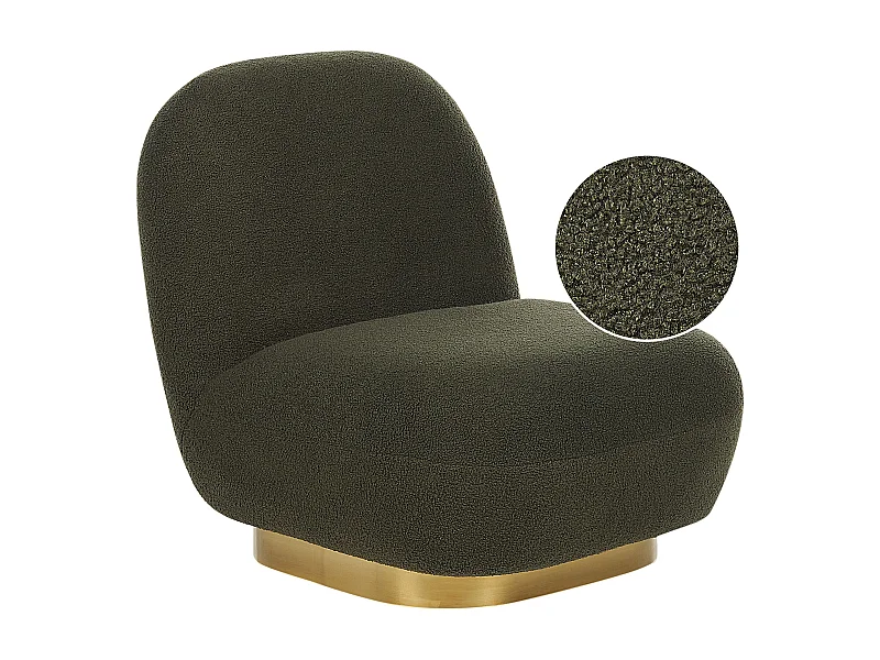 Fotel LOVIISA Boucle Ciemnozielony