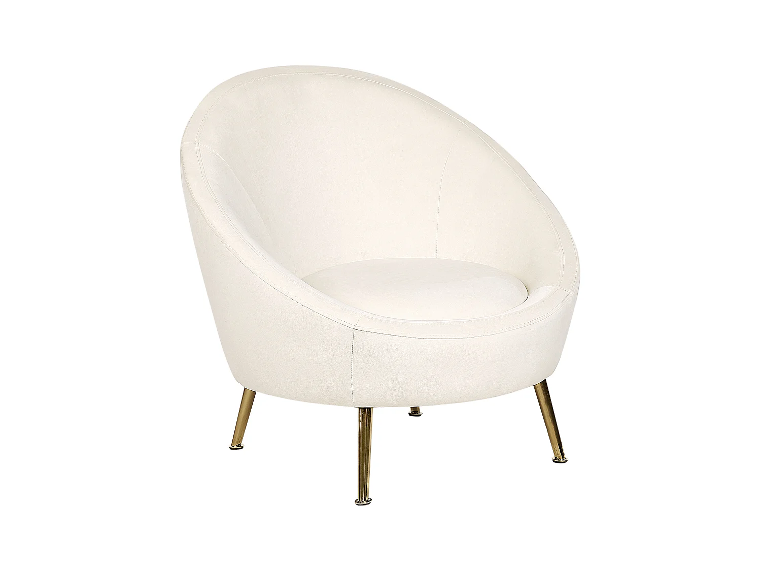 Fauteuil LANGA Velours Blanc cassé