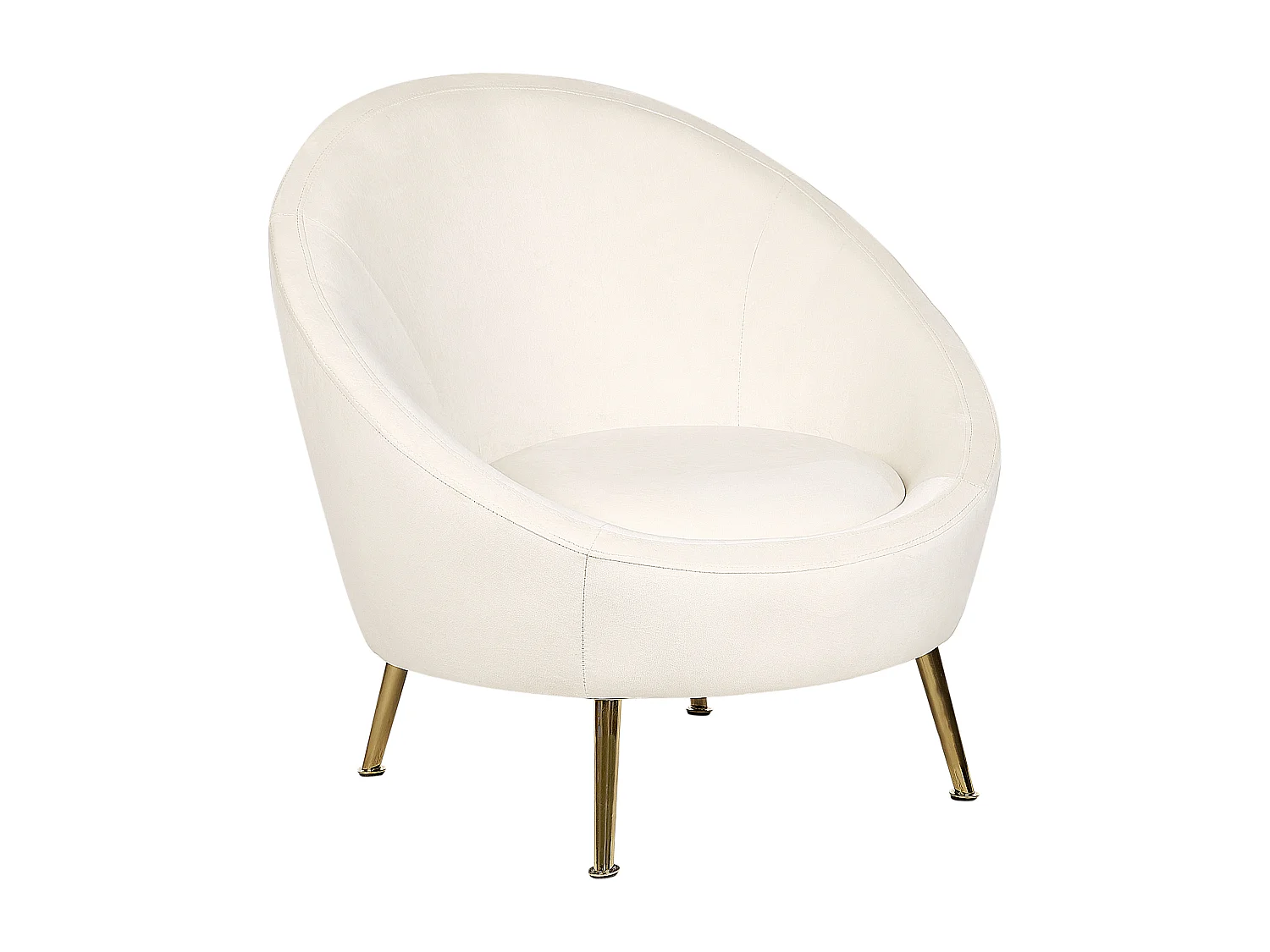Fauteuil LANGA Velours Blanc cassé