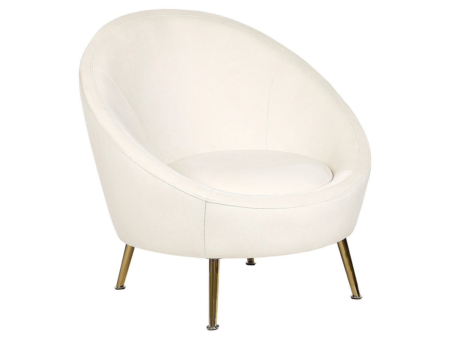 Sessel LANGA Samtstoff Cremeweiss