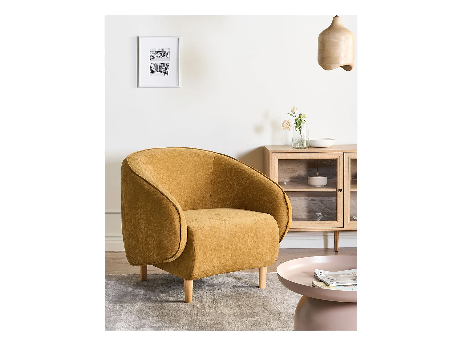 Fauteuil UMEA Tissu Moutarde