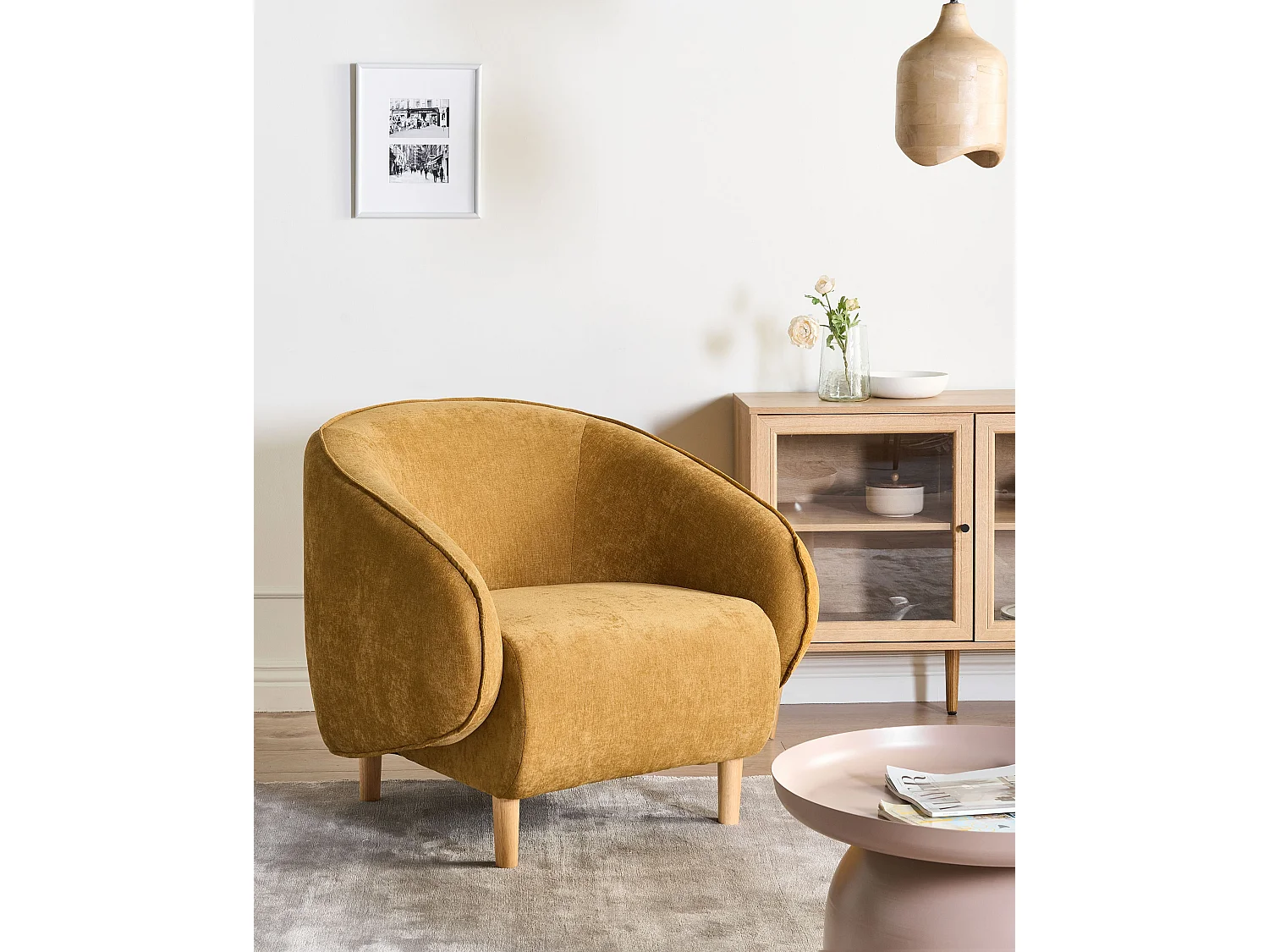 Fauteuil UMEA Tissu Moutarde